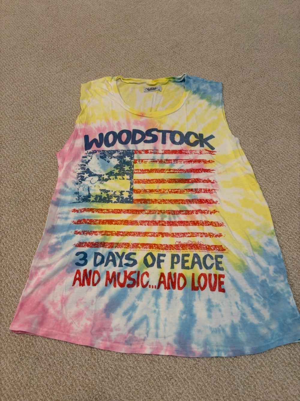 Lauren Moshi Tie-Dye Woodstock Tank Top in Yellow, Blue, Pink, Red